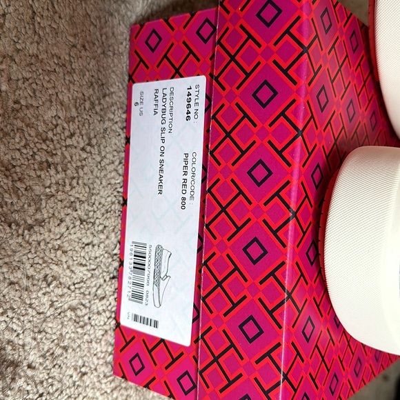 Brand new Tory Burch Piper Red 800 sneakers size 6 - Picture 2 of 4